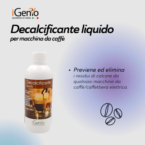Decalcificante Liquido Per Macchina Da Caffè, IGENIO, 500ML, Rimuove Calcare, Efficace