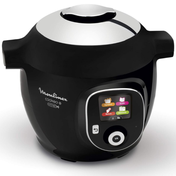 Multicooker Moulinex CE855821 Facile e Veloce – 150 Ricette Italiane Preimpostate, 6 Modalità di Cottura, 1600W, Acciaio Inossidabile