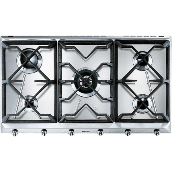Piano Cottura SMEG SRV596GH5 – 90 cm, 5 fuochi, Inox
