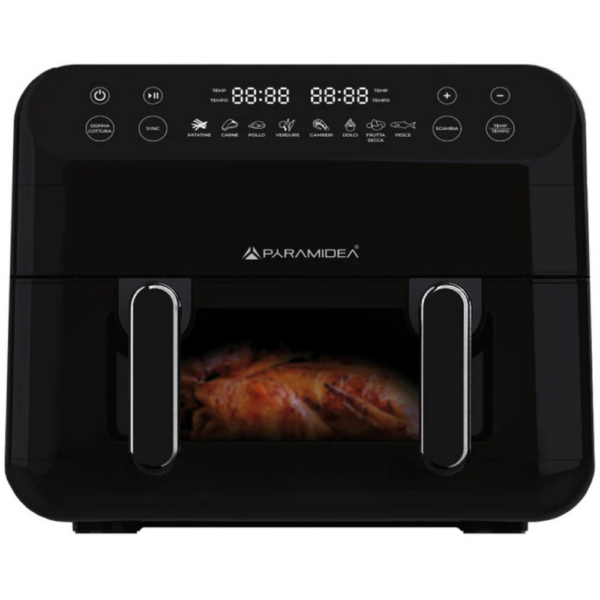 Friggitrice ad Aria PYRAMIDEA AF1220 – 12 L, Digitale, con Ricettario di Errico Porzio